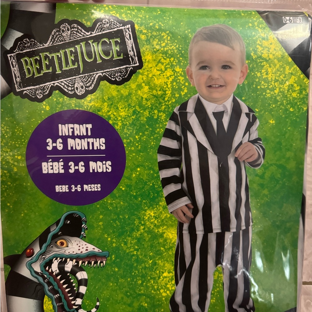 Infant Costume - BeetleJuice Black and White Stripes